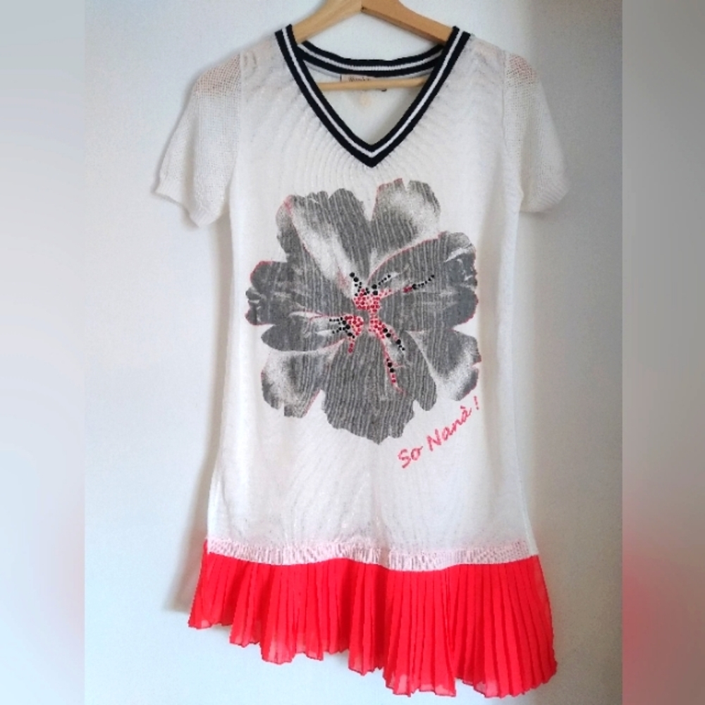 Nana Nucci Made in Italy pleated short sleeve top